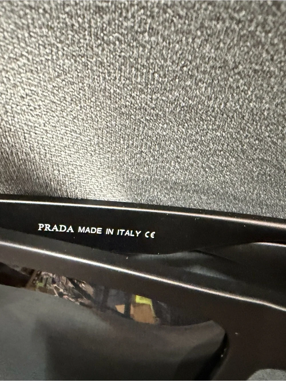 Prada Black Signature Temple Rectangular Sunglasses